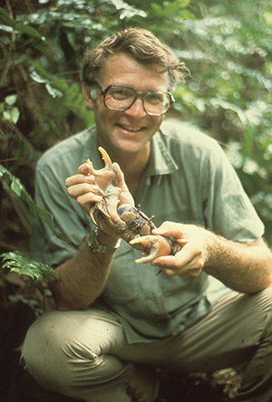 Frank Barnwell with a crab