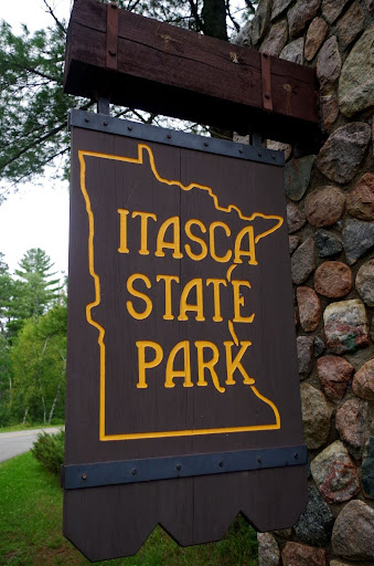 Itasca State Park entrance sign