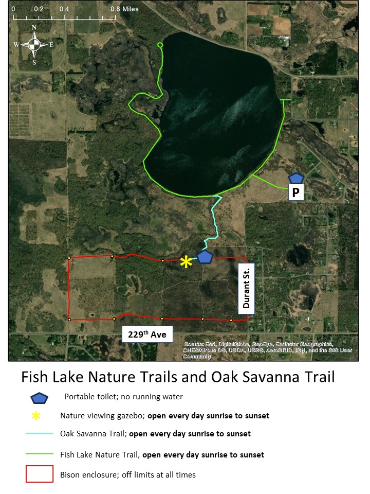 Summer Fish Lake Nature Trails and Oak Savanna Trail Map
