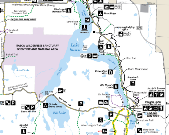 Itasca state park map screenshot