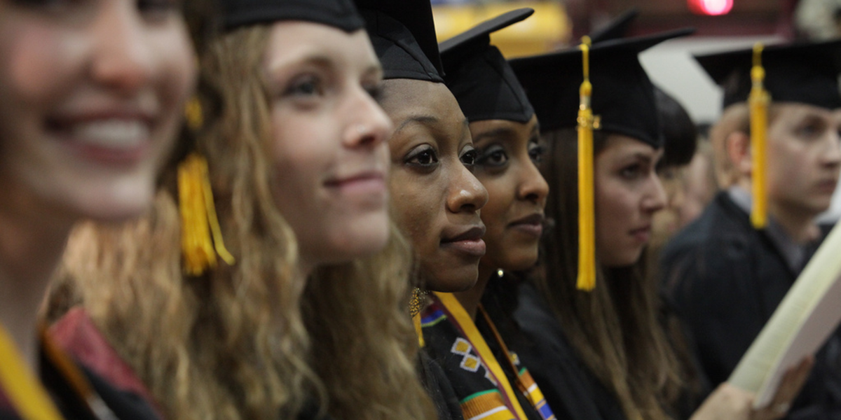 Students at commencement