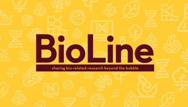 Maroon text reading "BioLine" with smaller text underneath - Sharing bio-releated research beyond the bubble