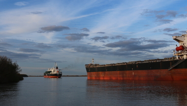 Ships on Mississippi River